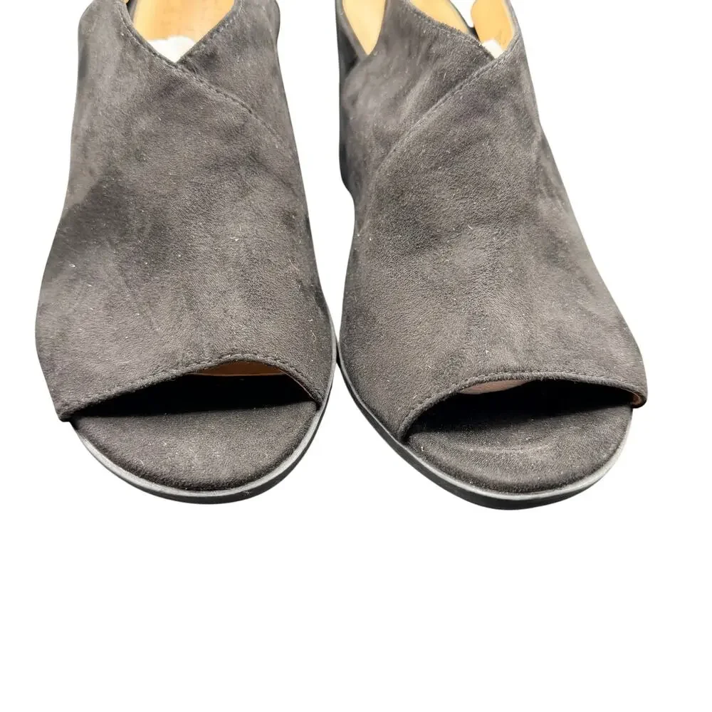Naturalizer Preston Black Faux Suede Slingback Heel 9.5M
